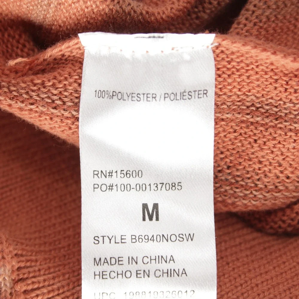 Democracy Women's Batwing Dolman‎ Sleeve Rust Striped Boho Knit Sweater Size M